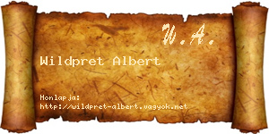 Wildpret Albert névjegykártya